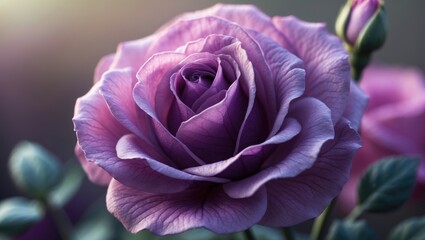 Abstract flower background and flower frame. Colorful petals and leaves texture backdrop. Tulle fabric in iris orchid hue.