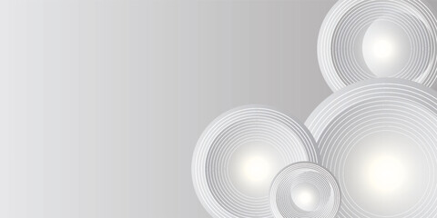 Abstract white modern background with circle elements. Digital technology concept. vector illustration art
