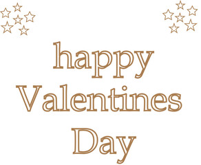 Happy Valentines Day Greeting - Gold Text on White Background