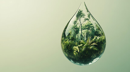 A single drop of water contains an entire rainforest, with trees and plants