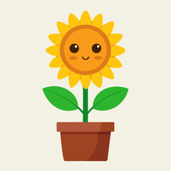 sunflower in a pot