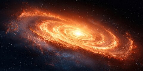 Fototapeta premium Cosmic explosion spiral galaxy in deep space digital art outer space stunning viewpoint astronomy concept