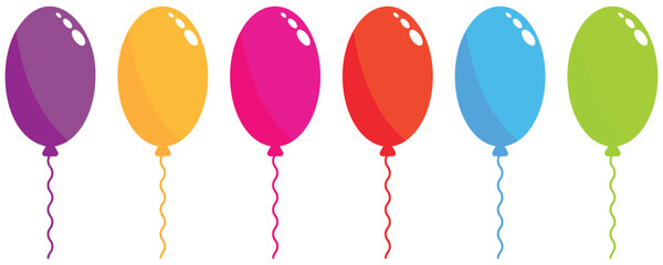 Colored balloons in flat style set vector illustration.  © maxmoyen25