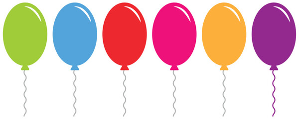 Colored balloons in flat style set vector illustration.  © maxmoyen25
