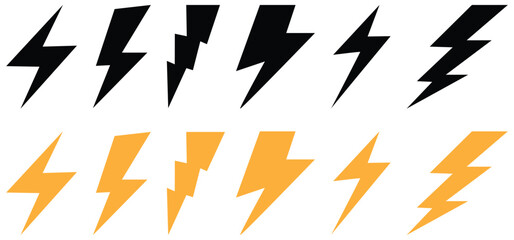 flash lightning bolt icon. Electric power symbol. Power energy sign, vector illustration.