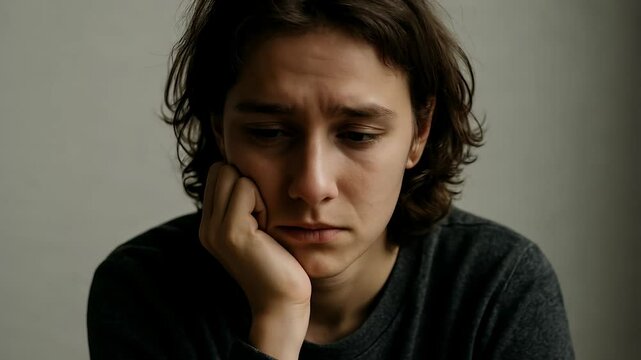 Portrait of a sad young man