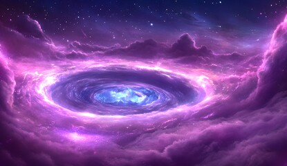 Obraz premium Cosmic vortex in swirling nebula