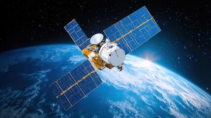 A robotic spacecraft harvesting energy from interstellar radiation.