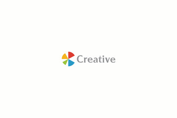 Circular Letter K Spark Fish Logo with white background. 
