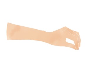 つまむ動作をする手の線画イラスト
