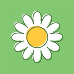Daisy chamomile icon in flat style. Flower vector illustration on isolated background. Floral sign business concept.
