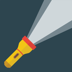 Flashlight icon in flat style. Electric lamp vector illustration on isolated background. Pocket lantern sign business concept.