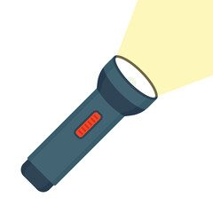 Flashlight icon in flat style. Electric lamp vector illustration on isolated background. Pocket lantern sign business concept.
