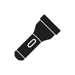 Flashlight icon in flat style. Electric lamp vector illustration on isolated background. Pocket lantern sign business concept.