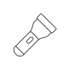 Flashlight icon in flat style. Electric lamp vector illustration on isolated background. Pocket lantern sign business concept.