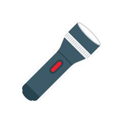 Flashlight icon in flat style. Electric lamp vector illustration on isolated background. Pocket lantern sign business concept.