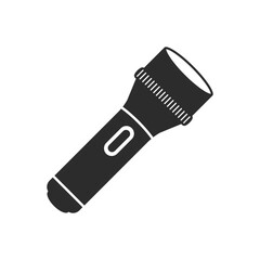 Flashlight icon in flat style. Electric lamp vector illustration on isolated background. Pocket lantern sign business concept.