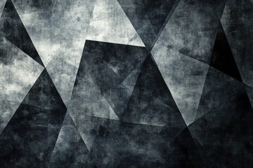 Dynamic abstract background with geometric shapes in shades of gray and black, creating a modern artistic feel, perfect for design projects and creative works, abstract art concept