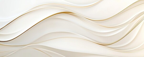 Obraz premium Abstract flowing white and gold design