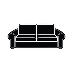 black sofa isolated on white background