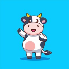 Fototapeta premium standing cow illustration