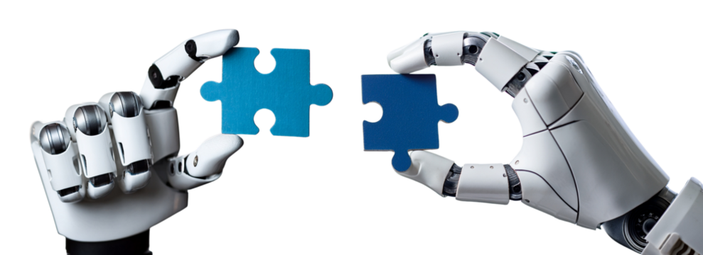 A robotic hand holding a puzzle piece, symbolizing technology and problem-solving. - Powered by Adobe