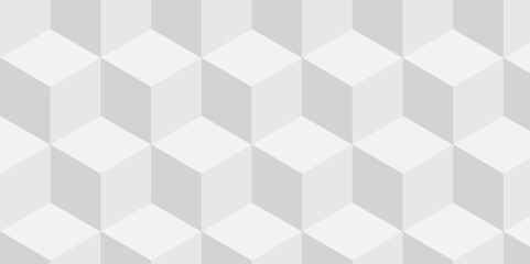 Minimal abstract white and gray background cubes vector art. Geometric tiles and mosaic creative stylish seamless pattern block cube background. minimal hexagon Cubes mosaic shape vector design	