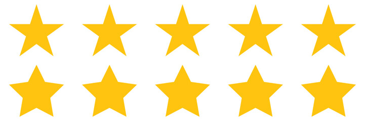 Obraz premium Ten stars black and golden customer product rating review flat icon for apps and websites of vector illustration