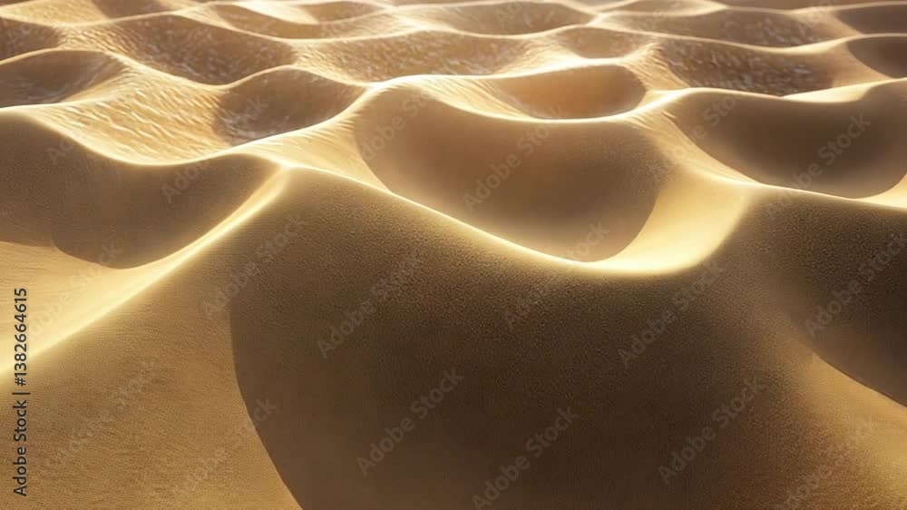 Poster close-up view of smooth sand texture with natural patterns and subtle light reflection, ideal for na