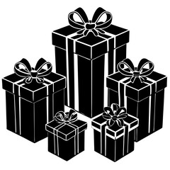 Present gift box icon. Vector isolated elements. Christmas gift icon illustration vector symbol. Surprise present linear design