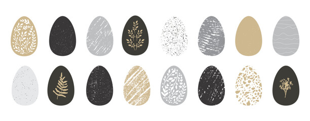 Vector Easter Eggs Abstract Textured Minimalist Set