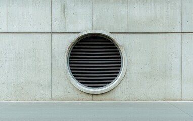 Circular Vent on Light Gray Concrete Wall