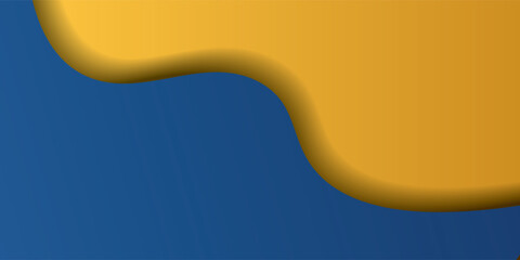 An abstract background featuring a smooth wave design with a gradient of yellow and blue colors. The design geometric is clean and modern, suitable for various graphic design projects.