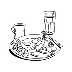 flat vector breakfast for morning meal