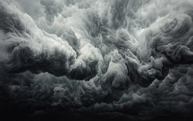 Swirling Dark Gray and White Cloudscape