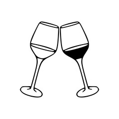 wine glasses vector for celebration design