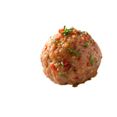 Spicy italian meatball isolated on transparent background
