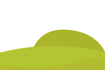 Fototapeta premium green hill landscape isolated on white background.element stock nature