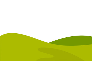 green hill landscape isolated on white background.element stock nature