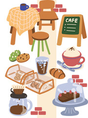 카페 일러스트, cafe illustration