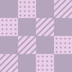 Patchwork background with different patterns. Seamless pattern of scraps of fabric.