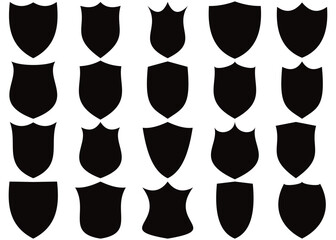Set of Shield icons. Basic shield vector illustration. 