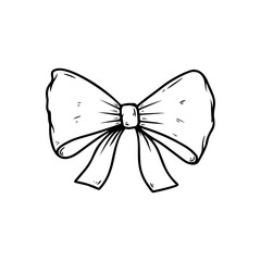 Illustration of bow knot in engraving style. Design element for poster, card, banner, sign. Vector illustration