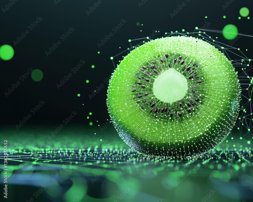 Aufkleber Kiwi fruit evolving into artificial intelligence algorithms