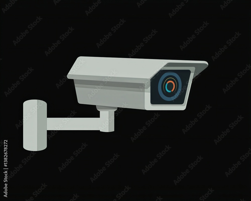 Poster a home security camera showing static and distortion,technical difficulties