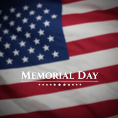 Classic Memorial Day Graphic with American Flag and Text