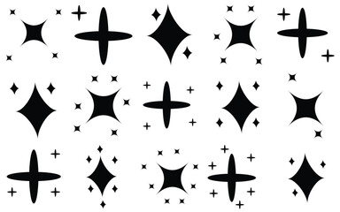 Sparkle Icons set. Twinkle stars collection. Shine star icons of vector illustration  