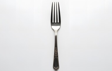 A single metal fork isolated on white background