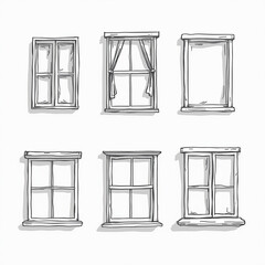 set of windows vector on white isolated background 