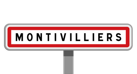 Panneau sur poteau central de Montivilliers